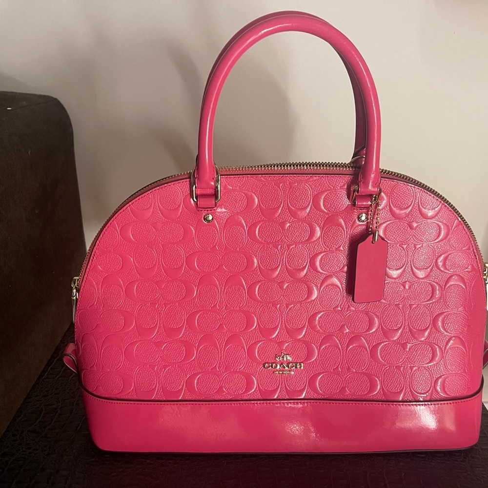 Fabulous Coach Pink Embossed Satchel Bag! - Picture 5 of 13